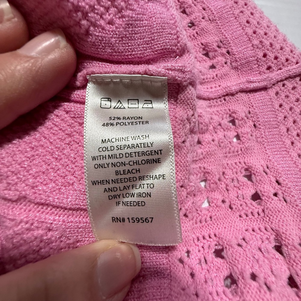 Willow & Wind Girls Pink Ribbed Knit Pointelle Dress Size M 8-10 - Picture 4 of 4